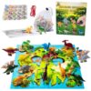 Magnetic Chess Game for Easter Basket Stuffers,Dinochez Dinosaur Magnetic Chess Game Set with 20pcs Dinosaur Magnetic Stones for Family, Party, Travel & Camping Puzzle Strategy Games
