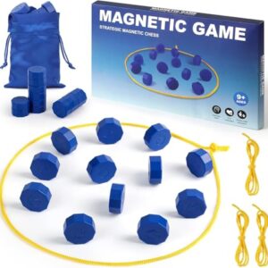 Magnetic Chess Game with 24 Travel-Stones, Magnet Chess 3 String & Portable Storage Bag, for Family & Party & Travel & Camping, Exciting Magnetic Game for Family Game Night