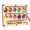 Magnetic Color and Number Maze - Montessori Puzzle Board for Toddlers Ages 3-5, Sorting & Counting Matching Games, Fine Motor Skills Toy , Wooden Preschool Learning Activities for Kids, birthday Gifts