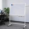 Magnetic Double-Sided Mobile Whiteboard 48"X36" with Stand - Adjustable Height & Angle Rolling Dry Erase Board on Lockable Wheels for Office, Classroom, Homeschool, Meeting, Presentation