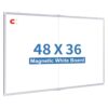 Magnetic Dry Erase White Board 48" x 36" Aluminum Frame