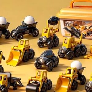 Magnetic Engineering Train Building Set for Kids Ages 3-8 | STEM Construction Toys with 27 Modular Pieces | Connectable Vehicle Playset | Hands-On Creative & Screen-Free Fun
