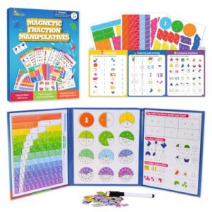 Magnetic Fraction Book 164 Pcs Tiles Circles Manipulatives Toy for Kids