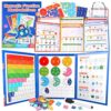 Magnetic Fraction Demonstration Book with Magnetic Fraction Tiles & Circles, Hands-On Fraction Manipulatives for Kids, Visual Math Learning Set for Classroom, Homeschool & Early Math Practice