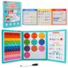 Magnetic Fraction Educational Set, 164Pcs Montessori Math Manipulatives, Fraction Tiles & Circles Set with Dry-Erase Board, Teaching Aid for Middle School & Adult Learners