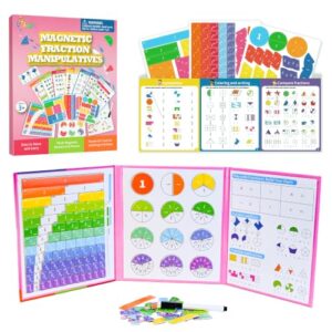 Magnetic Fraction Playbook 164 Pcs Math Manipulatives Toy for Kids