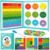 Magnetic Fraction Playbook: Magnetic Fraction Educational Puzzle Tiles & Circles, Fractions Magnets Demonstration Book Montessori Math Manipulatives for Kids Elementary School Game