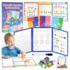 Magnetic Fraction Playbook with Tiles & Circles, Whiteboard Ready Fraction Manipulatives Kit, Montessori Math Tools for Kids Ages 6-10, Classroom & Homeschool Supplies with Wipe Clean Activity Cards