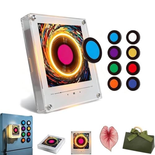 Magnetic Fridge Music Player, Vintage Magnetic Music Box Fridge Magnet, Music Refrigerator Magnets with 9 PCS NFC Programmable Player Set, Unique Aesthetic Gifts for Home Office