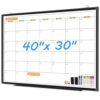 Magnetic Monthly Calendar Whiteboard for Wall 40" x 30" for Office Home