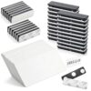 Magnetic Name Tags 50-Pack Engravable Badge with Strong Neodymium Magnets, Reusable Black PVC Nameplate 1x3 Inches for Professional Events