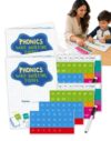 Magnetic Phonics Cards Kit 142 Pieces with Magnetic Board & Marker，2PCS