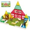 Magnetic Tiles for Kids, 50Pcs Farm Building Set, Gift for Boys & Girl