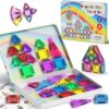 Magnetic Tiles Travel Set Toddlers: 42PCS Mini Building Blocks for Planes