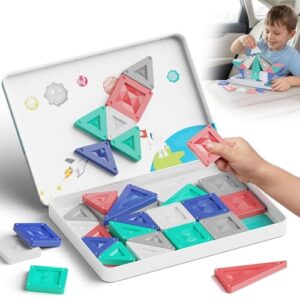Magnetic Tiles Travel Tin Set: Airplane Activities for Kids Ages 4-8