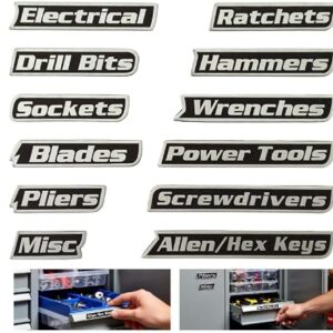 Magnetic Tool Box Labels-Black
