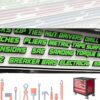 Magnetic Tool Box Organization Labels - 23pcs 3D Printed Tool Box Labels with Adhesive Backing,Compatible with Magnetic Strips,Green on Black,Easy to Apply & Customize