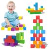 Magplayer Blocks Magnetic Construction Cubes Stem Educational Toy for Boys and Girls Set of 32 Cubes of 1.3 inches Game Birthday Gift Magnetic Blocks