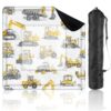 Mahjong Mat for Table Seamless Construction Vehicle Yellow Gray Heavy Equipment 31.5"x31.5" Non-Slip Noise Reduction American Mahjong Table Cloth for Poker Card Dominoes Tile Games Gifts