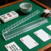 Mahjong Tile Racks with Pusher, Magnetic Acrylic Mahjong Racks
