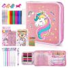 MAIGOZON Unicorn Gifts for Girls - 56 PCS Scented Markers Art Supplies Set for Kids Ages 4-8, Coloring Drawing Kit with Glitter Unicorn Case & Quick-Dry Gel Pens, Birthday Christmas Gift