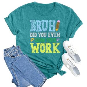 MAIHUN Math Teacher Shirt:Funny Math Teacher Shirts Women Teaching Tshirt Teacher Life Tee Top Cyan