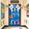 Maitys 22 Pcs Science Party Decoration Set Classroom Door Decoration with 7 Chemistry Laboratory Flask Prop Signs for Scientist Lab Week Stem Science Halloween Birthday School Door Party Supplies