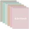 Maitys 6 Pcs Legal Pad Steno Spiral Notebook 8.5" x 11" Top Bound Spiral Pads Hard Cover College Ruled Notepad 70 Sheet Pad for School Office University Home (Pastel Color,Boho Style)
