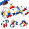 Maiwaput Electric Train Set for Boys, Gravity-Defying Train Track Set with 2 Motorized Car, 138 PCS 3D Flexible DIY Race Track Building Toys Gift, STEM Train Set for Kids Ages 3 4 5 6 7 8