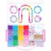 MAKERSLAND Pony Beads Bulk,Kandi Beads,Letter Beads for Friendship Bracelet Making Kits DIY Craft Keychains with Bead Board,Storage Box with Handle,Removable Tray for Kids Teens Adults Birthday Gift