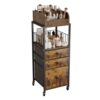 Makeup Organizer Cart with Drawers, Make up Organizers for Vanity, Floor Skincare Organizers- for Cosmetics, Nail Polish, Art Supply, Bathroom Vanity Desktop Organizer (Black)