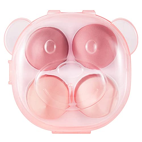 Makeup Sponge, 4 Pcs Soft Women Foundation Cosmetic Sponge with Box, Small Blending Sponge for Powder, Cream, Concealer, Dry and Wet Use, Portable Storage Case Included for Daily Makeup