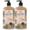 MalibuHemp Golden Glow Body Moisturizer for Dry Skin, 18 Fluid Ounces, 2 Packs