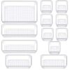 Manalete Drawer Organizers Set of 12, 4 Sizes Clear Plastic Drawer Organizers and Storage Bins for Kitchen, Bathroom, Office, Dresser Desk Drawer Organizer Tray for Jewelry, Makeup, Junk, Gadgets