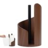 Mango Wood Mountain Paper Towel Holder, One-Hand Tear, Jumbo Rolls, Brown