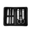 Manicure Beauty Tools Set Stainless Steel Nail Clippers Black PU Leather Clip