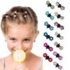 MANODHRUVA 12pcs Mini Hair Claw Clips, Tiny Flower Rhinestones Jaw Clips Metal Clamps, Multicolored Non Slip Small Cute claw clips for Girls Women Hair Accessories