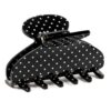 MAORULU Medium Cute Acetate Polka Dot Claw Clips, 3 Inch (Black)