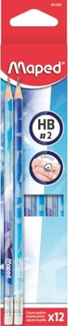Maped - 12 Arctic Vibes Graphite with Eraser - Box of Pencils, HB Pencils, Durable and Easy to Sharpen