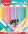 Maped Color'Peps Pastel – Case of 24 FSC Wood Coloured Pencils, Soft and Vibrant Tones, Ergonomic Triangular Design for Comfort, Eco Pencils