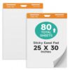 MARACOL 40Sheets/Pad Sticky Easel Pad, 25 x 30 Inches Chart Paper, 2 Pads Anchor Chart Paper for Teachers, Classrooms, Students, and Office Use, Large Sticky Notes for Wall, Whiteboards, Cabinets