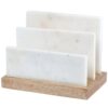 Marble & Mango Wood Letter Organizer - Desk File Sorter for Home Office