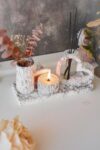 Marble Pattern Heart Shaped Reed Diffuser & Soy Wax Candle Set Amber Scent Handmade