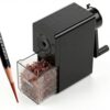 Marie's Long Point Manual Pencil Sharpener, 5-Level Adjustable Hand Crank Sharpener with Large Shavings Box for Art Sketching and Classroom, for Artists and Students