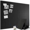 Markdang Large Felt Bulletin Board 48" x 36", 12 Pack Cork Boards for Walls with 30 Pushpins,80 Adhesive Tabs, Cork Board Alternative for Home Office Classroom Decor (Black)
