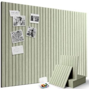 Markdang Large Felt Bulletin Board 48" x 36", 12 Pack Cork Boards for Walls with 30 Pushpins,80 Adhesive Tabs, Cork Board Alternative for Home Office Classroom Decor (Sage)