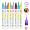 Marker Pen for Highlight, Dual-Line Shimmer Glitter Markers Outline Pen, Highlighter Metallic Paint Markers, for Art Crafts Scrapbook Supplies, Trendy Gift Idea for Girls Teens (8 Color)