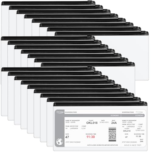 Marspark 100 Pcs Plastic Poly Envelope Small Clear Envelopes with Zipper Pencil Pouches Bulk A6 Pencil Bags for Cash Money Pen Document Office Supplies 9.2 x 4.7 Inches (Black)