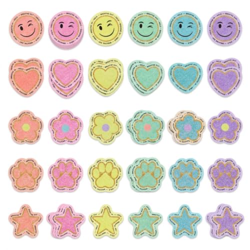Marspark 120 Pcs Anxiety Sensory Stickers Textured Sensory Strips Deep Breathing Multiple Anxiety Calm Stickers Adhesive Tactile Fidget Tool for Adults Relief Star Party Favors, 20 Styles
