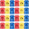 Marspark 24 Pack Dual Hole Sharpener with Receptacle Classroom Cartoon Smile Pencil Sharpener Manual Pencil Sharpeners for Regular and Oversized Pencils or Crayons